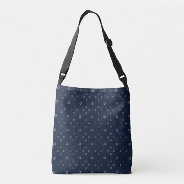Bolsa Ajustável Marinha | Girassol Zínia Dourada (Verso)