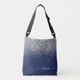 Bolsa Ajustável Marinho de prata Blue Glitter Girly Monographic No