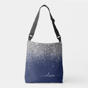 Bolsa Ajustável Marinho de prata Blue Glitter Girly Monographic No