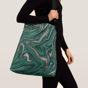 Bolsa Ajustável Mármore Negro Dourado brilhante Emerald #1