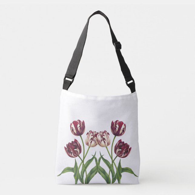 Bolsa Ajustável Maroon Tulips (Frente)