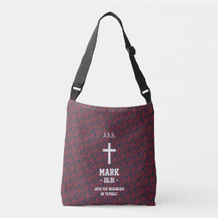 Bolsa Ajustável Maroon Zebra Stripes Bíblia Verse Christian