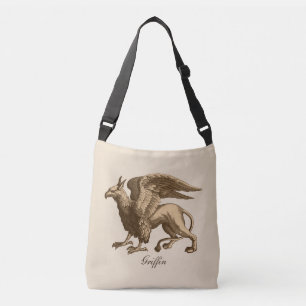 Bolsa Ajustável Marrom Elegante e Beige Griffin - Besta Lendária