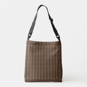 Bolsa Ajustável Marrrom Elegante Listras Verticais