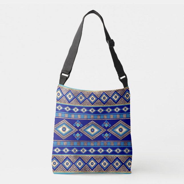 Bolsa Ajustável Mau grego Ornamento de Olhos e Chave Meander (Frente)