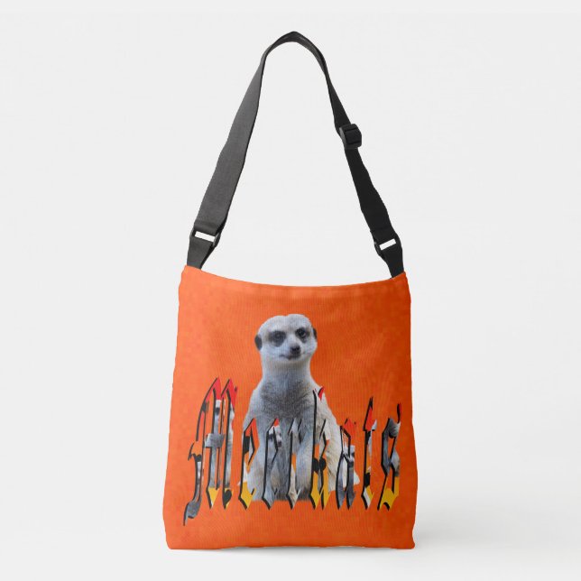 Bolsa Ajustável Meerkat E Logotipo Em Laranja Quente, (Frente)
