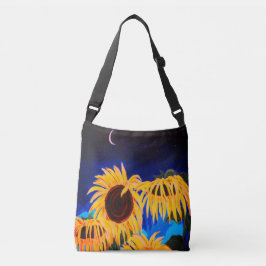 Bolsa Ajustável Meia-noite Sunflower Crossbody