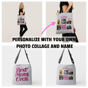 Bolsa Ajustável Melhor Mãe do Mundo Colagem de Fotos da Mãe