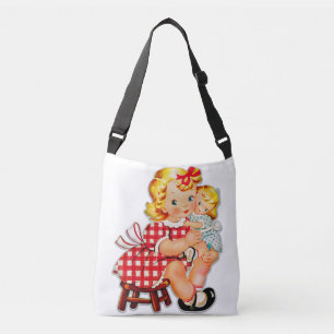 Bolsa Ajustável Menina retrô boneca vintage criança