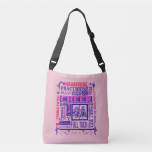Bolsa Ajustável Meninas Engraçadas Arte de Palavras Rosa e Roxo