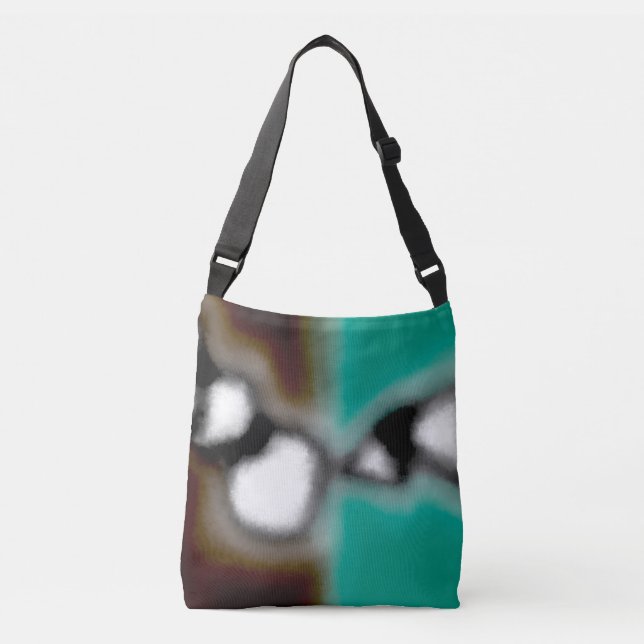 Bolsa Ajustável Mensagem em uma garrafa: Abstrato Brown, Teal, B & (Frente)