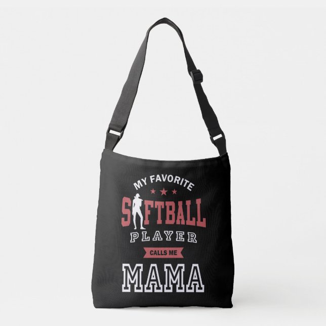 Bolsa Ajustável Meu Jogador de Softball Favorito Me Chame De Mãe (Frente)