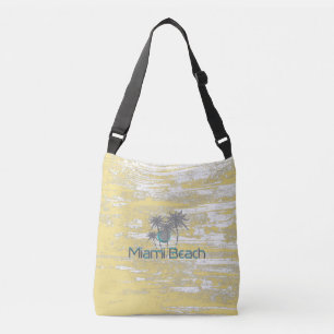 Bolsa Ajustável Miami Beach, Flórida, Grunge Tropical, Legal