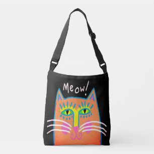 Bolsa Ajustável Miau! Bag abstrato Orange Cat Art