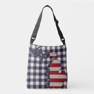 Bolsa Ajustável Michigan Grunge   Americana   Patriótico