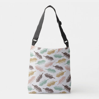 Bolsa Ajustável Mid-Century Modern Retro Feathers Crossbody Bag