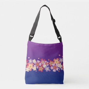Bolsa Ajustável Mistura Sakura Blossoms Kimono Style Blue & Purple