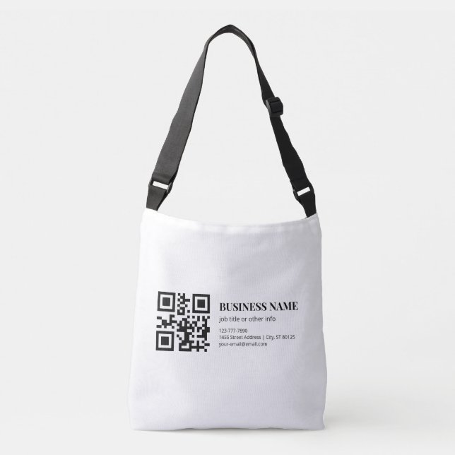 Bolsa Ajustável Modelo de Nome Empresarial de Código QR Personaliz (Frente)