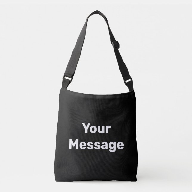 Bolsa Ajustável Modelo de Texto Simples Preto e Branco (Frente)