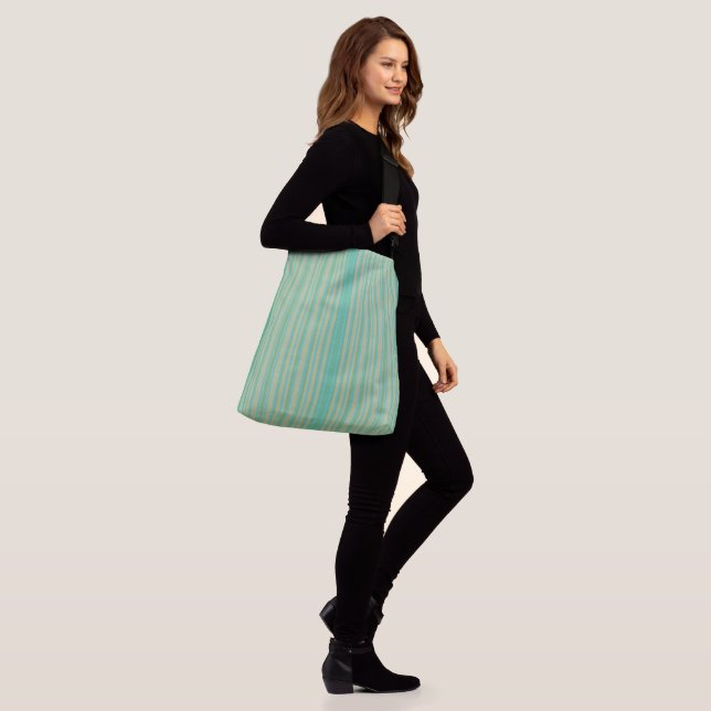 Bolsa Ajustável Modern Jade Green Striped All-Over-Impressão (No(a) Modelo)