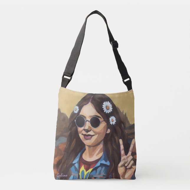 Bolsa Ajustável Modern Mona Lisa Painting - da Vinci Inspired Art (Frente)
