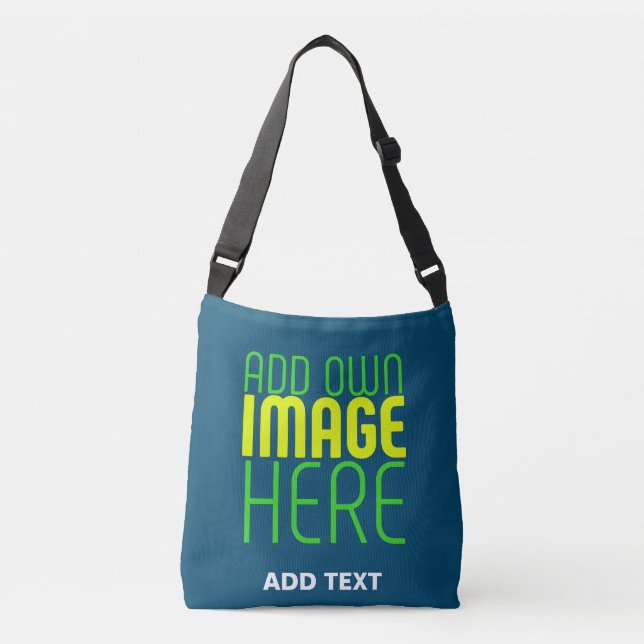 BOLSA AJUSTÁVEL MODERNO EDITABLE PRUSSIAN BLUE IMAGE TEXTO MODELO (Frente)