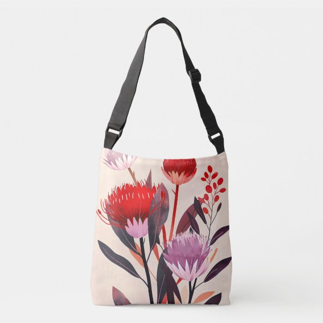 Bolsa Ajustável Moderno Minimalista Boho Floral Botânico (Frente)