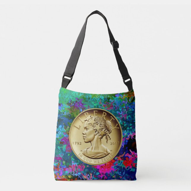 BOLSA AJUSTÁVEL MOEDA DOURADA DA LIBERDADE DE LADY 2017 (Frente)