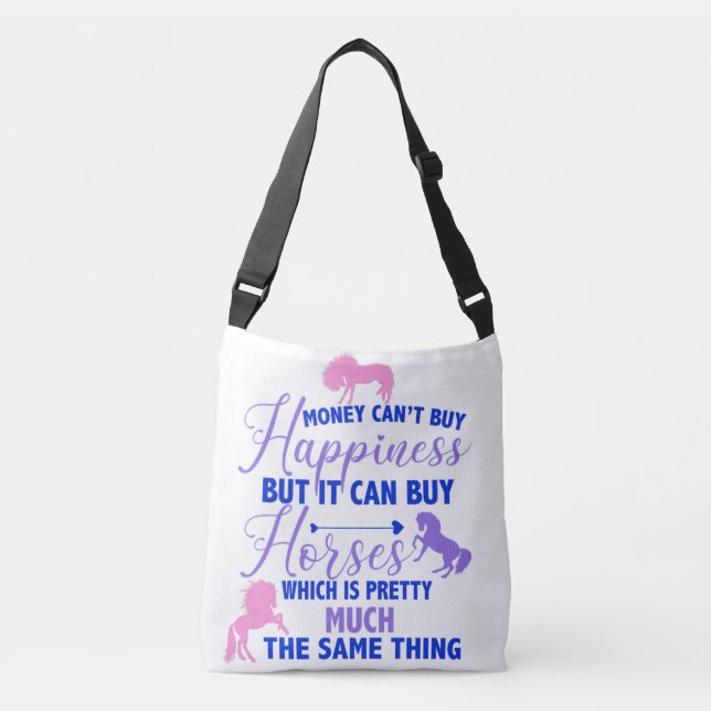 Bolsa Ajustável Money Can Buy Horses Purple Pink     (Frente)