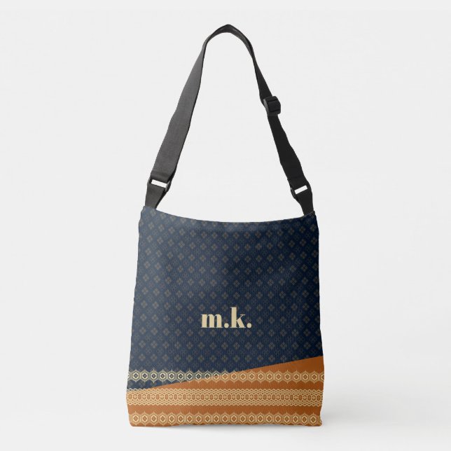Bolsa Ajustável Monogram Japanese Tortoise and Diamond (Frente)