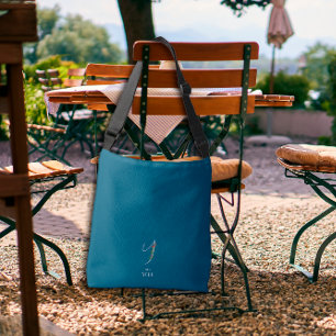 Bolsa Ajustável Monograma de aquarelas - letra Y azul escuro enfer
