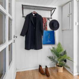 Bolsa Ajustável Monograma de caligrafia - letra aquosa I azul