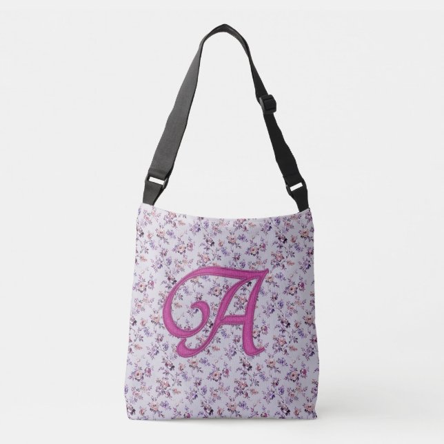 Bolsa Ajustável Monograma de luxo floral A (Frente)