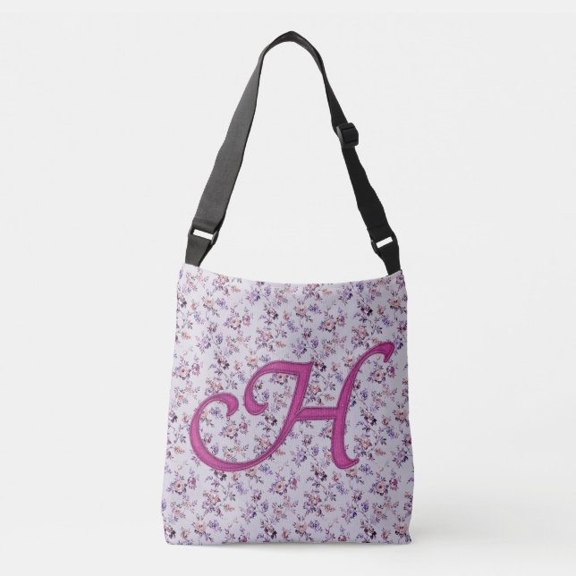 Bolsa Ajustável Monograma de luxo floral H (Frente)