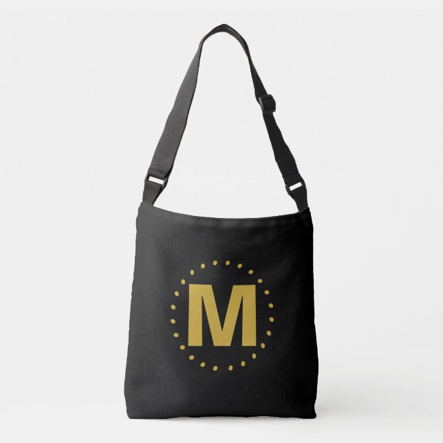 Bolsa Ajustável Monograma Dourado Preto (Frente)