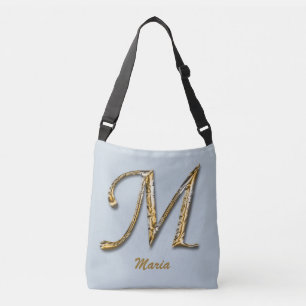 Bolsa Ajustável Monograma Dourado sofisticado elegante da letra M