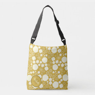 BOLSA AJUSTÁVEL MONOGRAMA FLORÍFICA FLORÍFICA BONITO DOURADA, CHIC