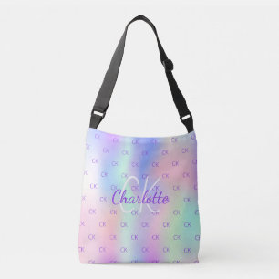 Bolsa Ajustável Monograma holográfico holográfico, cor-de-rosa, co