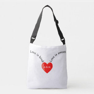 Bolsa Ajustável Monograma & O amor é doce, o amor é gentil