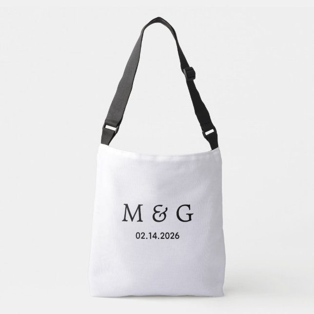 Bolsa Ajustável Monograma Personalizado e Data Personalizada (Frente)