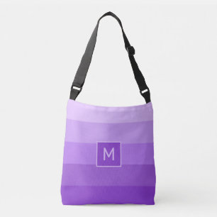 Bolsa Ajustável Monograma personalizado Lilac Stripes