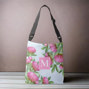 Bolsa Ajustável Monograma Personalizado Rosa Floral