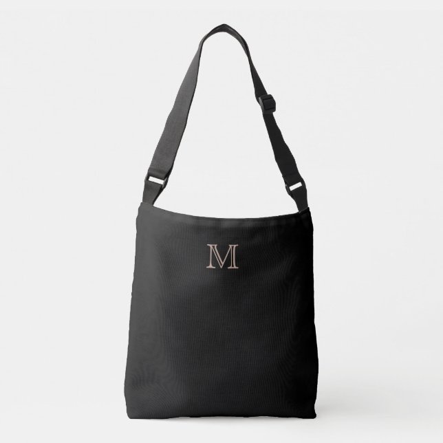 Bolsa Ajustável Monograma Simples Preto (Frente)