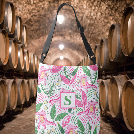 Bolsa Ajustável Monograma verde cor-de-rosa de vinho de jacaré pré