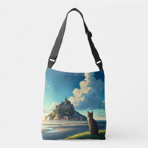 Bolsa Ajustável Mont Saint-Michel França Viagem Gato
