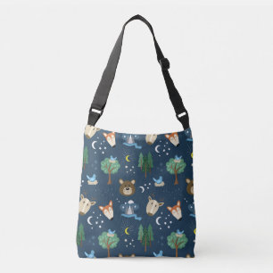 Bolsa Ajustável Montanhas de Woodland Animais Acampando Lua Solar