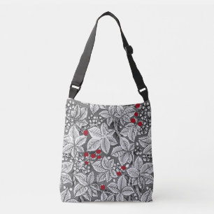Bolsa Ajustável Morangos de Nouveau da arte e folhas, cinzas de