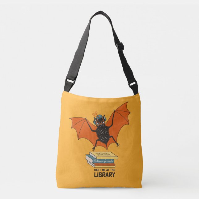Bolsa Ajustável Morcego Leitor | Bibliotecário Caprichoso com Livr (Frente)