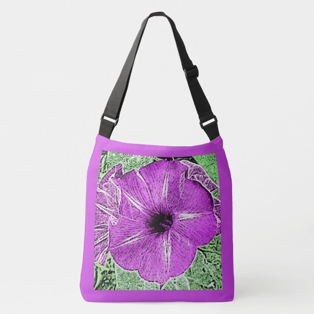 Bolsa Ajustável Morning Glory Block Impressão - ametista roxo (Frente)