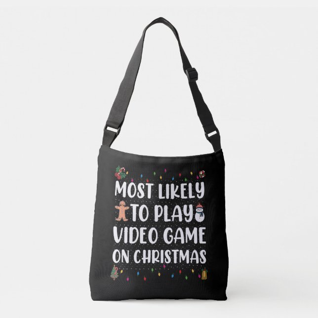 Bolsa Ajustável Most Likely To Play Video Game On Christmas Gaming (Frente)